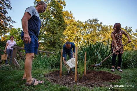 Slavnostní vysazení národních stromů Vietnamců a Rusínů v brněnském parku Lužánky